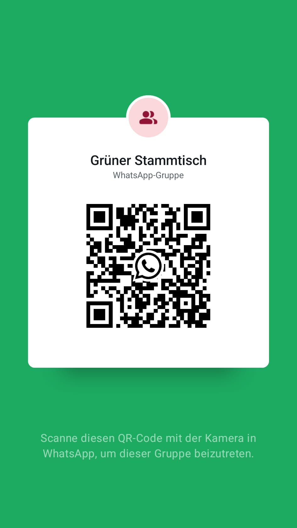 QR-Code zum Beitritt zur WhatsApp-Gruppe Grüner Stammtisch