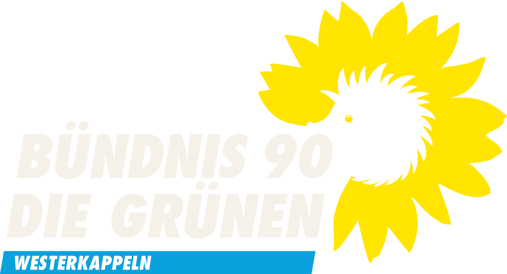 Logo von BÜNDNIS 90/DIE GRÜNEN Westerkappeln mit einem Igel in einer Sonnenblume